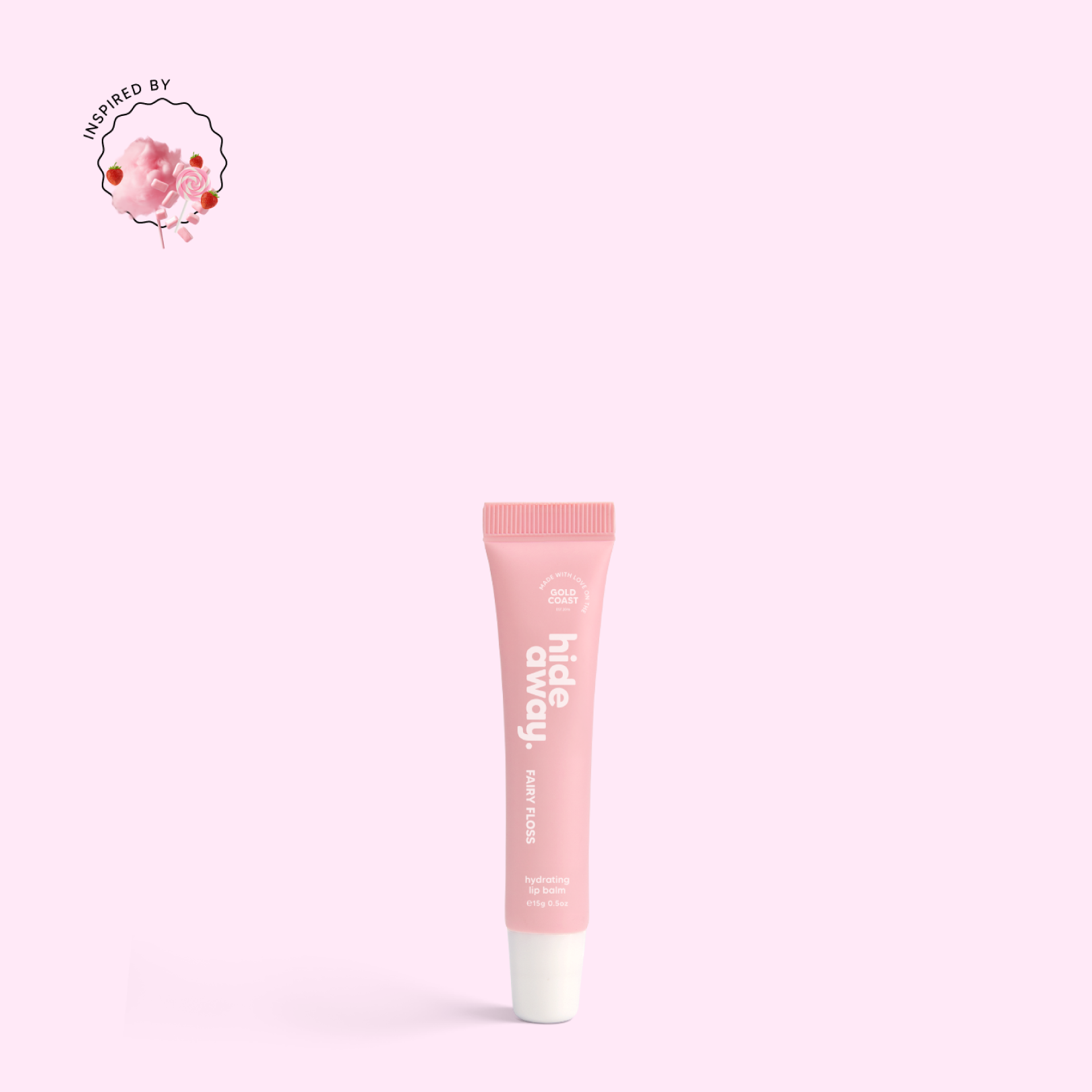 A dreamy lip balm with the sugary scent of fluffy fairy floss. Light, glossy, and ultra-moisturising.