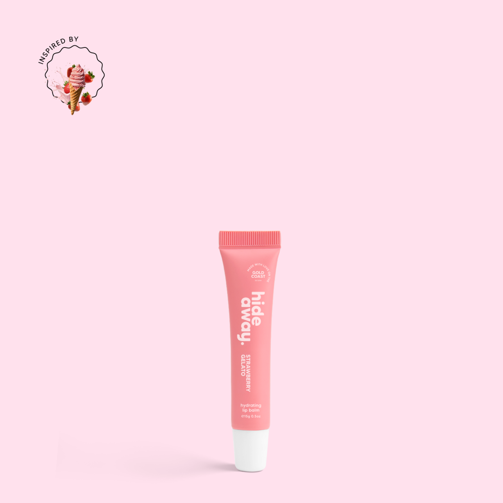 A luscious lip balm with the creamy, fruity scent of strawberry gelato. Soft, hydrating, and oh-so-sweet.